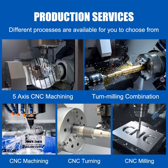 OEM-kundenspezifische 5-Achsen-Präzisions-CNC-Fräsdrehmaschine, die Metall-Aluminium-Drehteile bearbeitet
